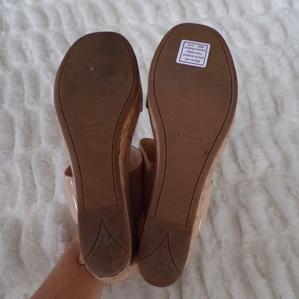 Prada authentic Beige platform sandals 40 Summer Y2k - Picture 11 of 14